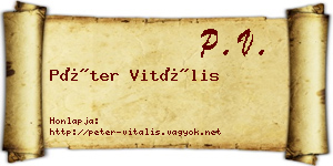 Péter Vitális névjegykártya